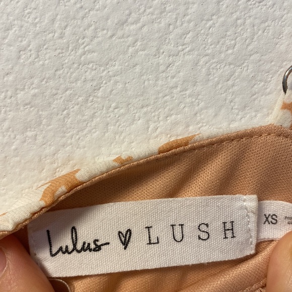 Lulu’s x Lush Timeless Touch Peach Floral Print A-Line Midi Dress - Picture 5 of 5